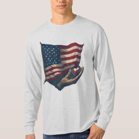 T - Shirt für Herz und Flagge (Vorderseite)