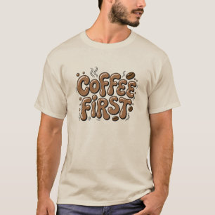 T-Shirt für Kaffee-Liebhaber mit lustigem Kaffee-M