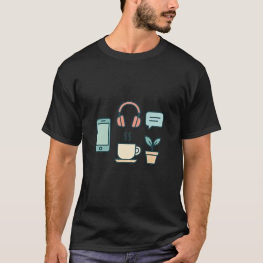 T - Shirt für Kaffee und Arbeit (Vorderseite)