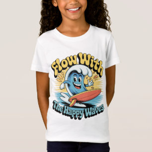 T-Shirt für Kinder mit glücklichen Wellen beim Sur