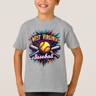T-Shirt für Kinder mit West Virginia Baseball-Moti