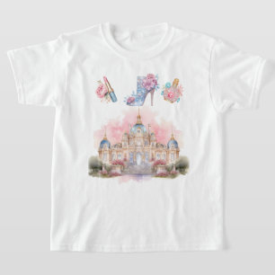 T-Shirt für kleine Mädchen mit Burg Prinzessin.