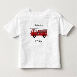 T - Shirt für Kleinkinderfeuer mit dem Namen & "5