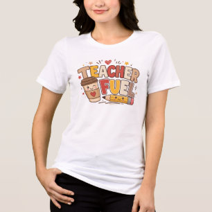 T-Shirt für Lehrer mit Aufdruck 'Teacher Fuel' K Tri-Blend Shirt