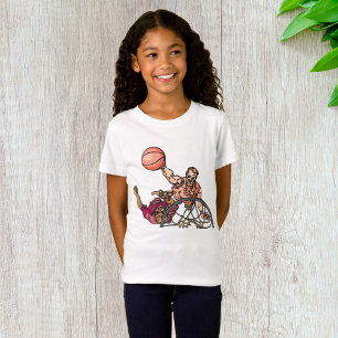 T-Shirt für Mädchen mit Basketball-Motiv