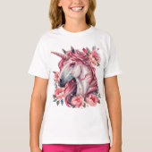 T - Shirt für Mädchen mit Einhorn. (Vorderseite)