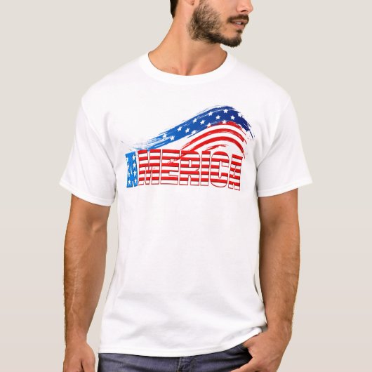T-Shirt für Männer - AMERIKA-Sterne Streifen (Vorderseite)