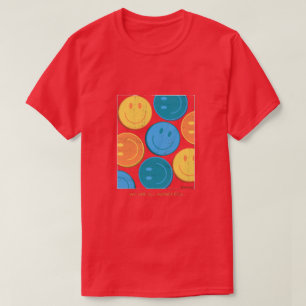 T-Shirt für Männer Buntes Smiley-Gesichter Poster