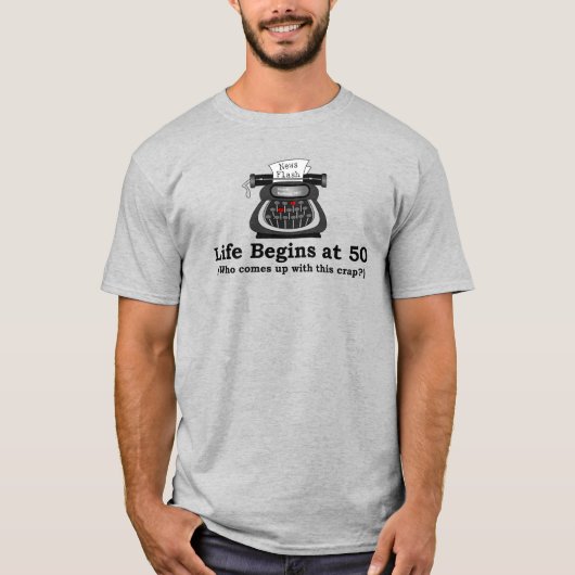 T-Shirt für Männer: Das Leben beginnt mit 50 Basic (Vorderseite)