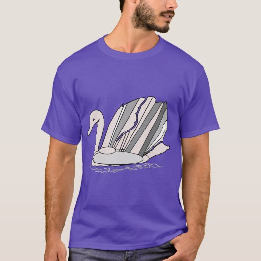 T - Shirt für Männer mit Art-Deco-Swan (Vorderseite)