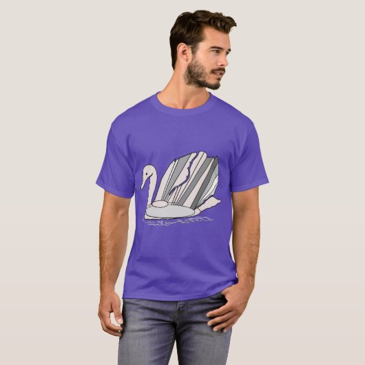 T - Shirt für Männer mit Art-Deco-Swan (Vorne ganz)