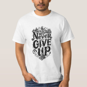 T-Shirt für Männer mit Motiv 'Never Give Up Mounta