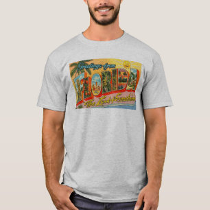 T-Shirt für Männer mit Postkarte 'Grüße aus Florid