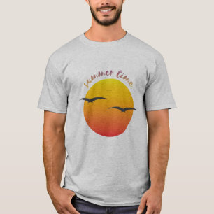 T-Shirt für Männer Sommerzeit Sonnenuntergang Vöge