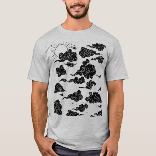 T-Shirt für Männer Wolken-Design (Vorderseite)