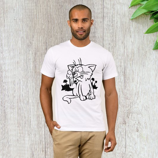 T - Shirt für Mäuse aus schwarzem und weißem Katze