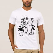 T - Shirt für Mäuse aus schwarzem und weißem Katze (Vorderseite)
