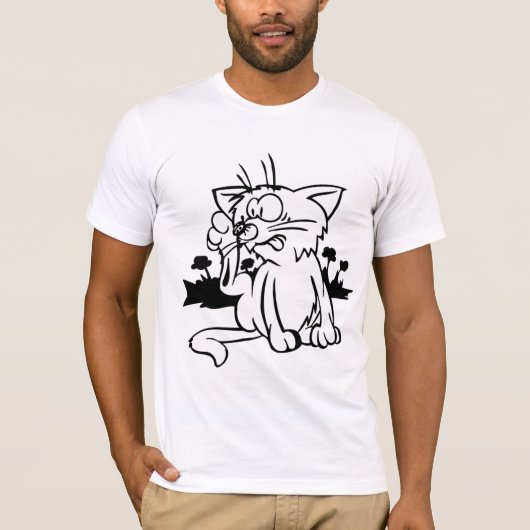 T - Shirt für Mäuse aus schwarzem und weißem Katze (Vorderseite)