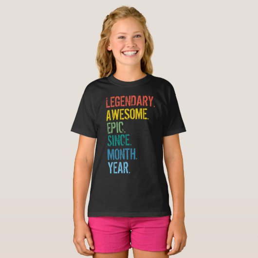 T - Shirt für Monat und Jahr (Vorne ganz)