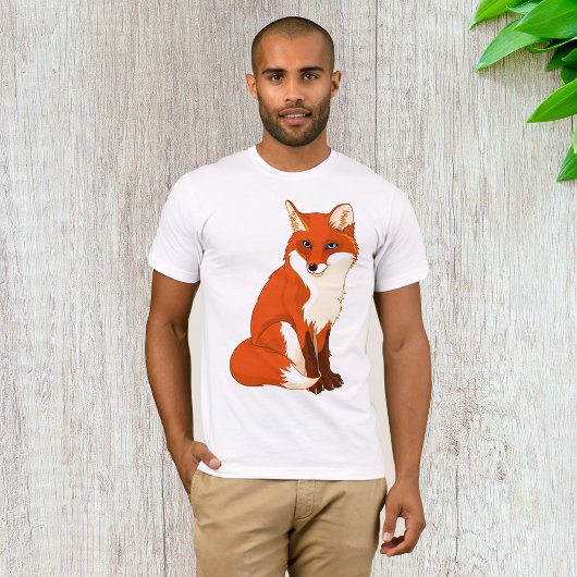 T - Shirt für niedliche Fox-Sitting-Mens