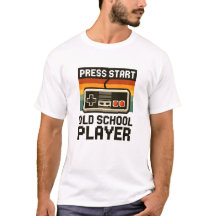 T-Shirt für Old School Player mit Druck Start