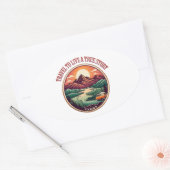 T-Shirt für Reisen in der wirklichen Geschichte —  Ovaler Aufkleber (Umschlag)