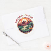 T-Shirt für Reisen in der wirklichen Geschichte —  Runder Aufkleber (Umschlag)