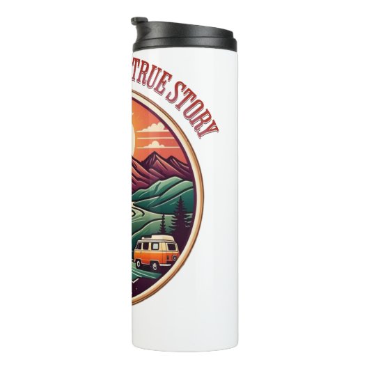 T-Shirt für Reisen in der wirklichen Geschichte — Thermosbecher (Nach rechts gedreht)