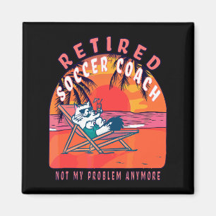 T-Shirt für Rentner Fußballtrainer Vintage Rentner Magnet