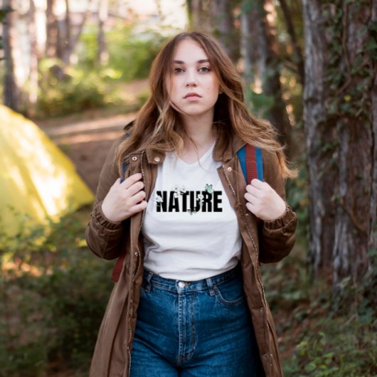 T - Shirt für Schwarz-weiße und grüne Natur