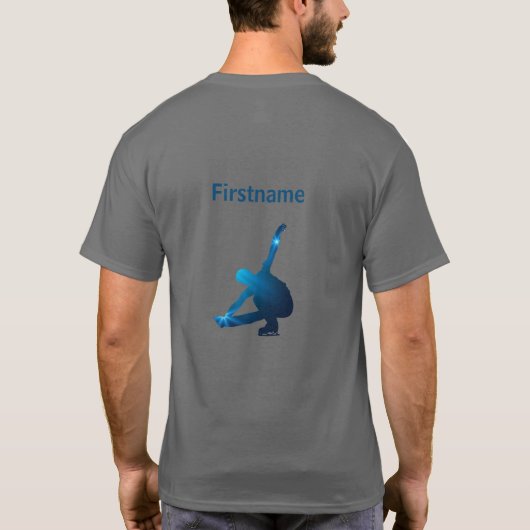 T - Shirt für Skater-Abbildung - Blauer Sternrand (Rückseite)