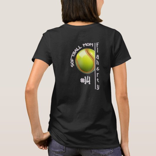 T-Shirt für Softball-Mütter (Rückseite)