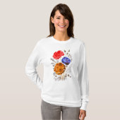T - Shirt für tricolor Blume (Vorne ganz)