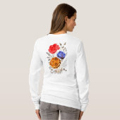 T - Shirt für tricolor Blume (Schwarz voll)