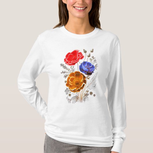 T - Shirt für tricolor Blume (Vorderseite)