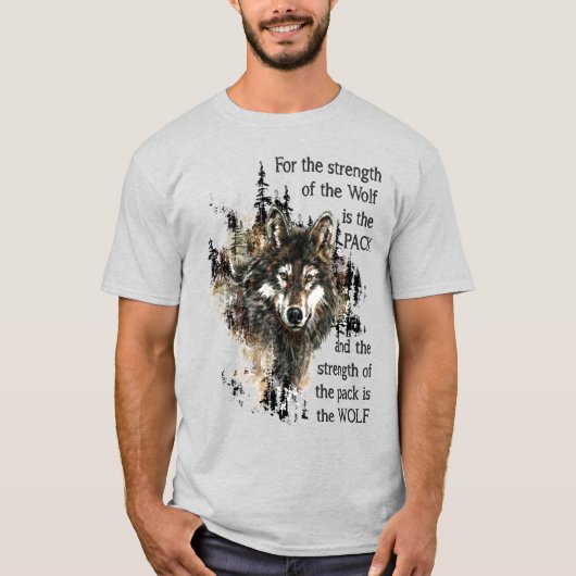 T - Shirt für Wasserfarben Wolf Animal Family Pack (Vorderseite)