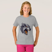 T-Shirt für wilde Wolfmädchen (Vorne ganz)