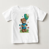 T - Shirt Gemütlicher Bär auf der Wiese (Vorderseite)