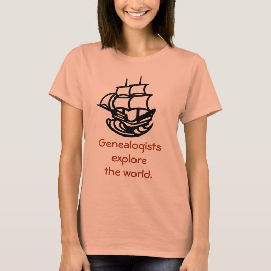 T - Shirt - Genealogen entdecken die Welt (Vorderseite)