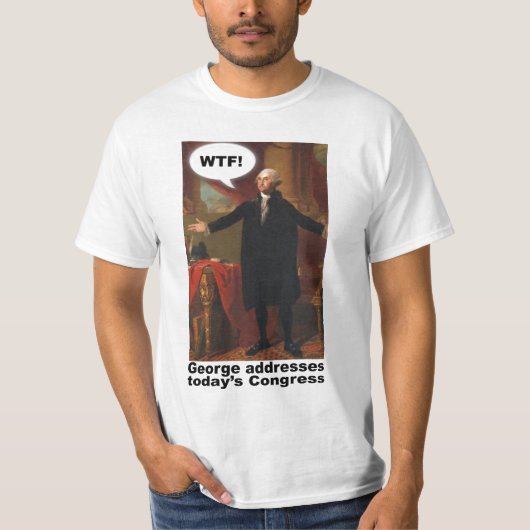 T - Shirt George Washington WTF (mit Titel) (Vorderseite)