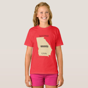 T-Shirt - Georgia-Karte mit Stadt