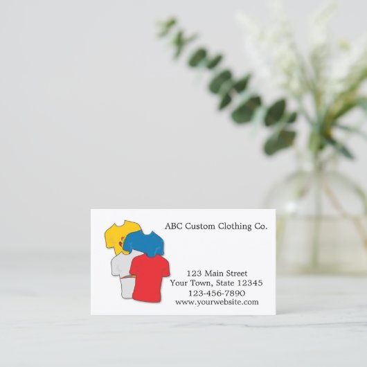 T - Shirt-Geschäft Visitenkarte (Stehend Vorderseite)