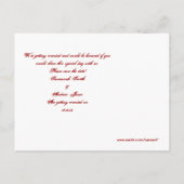 T - Shirt, Geschenke, Sticker und Gefallen von Red Ankündigungspostkarte (Rückseite)