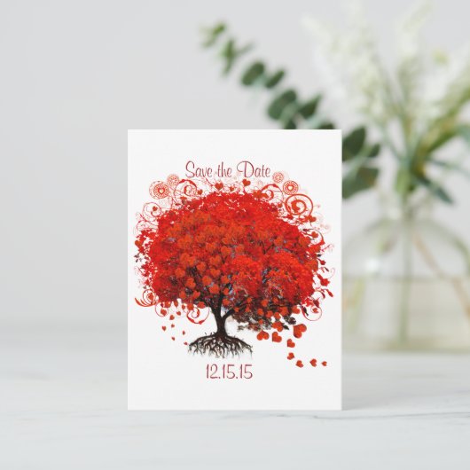 T - Shirt, Geschenke, Sticker und Gefallen von Red Ankündigungspostkarte (Stehend Vorderseite)