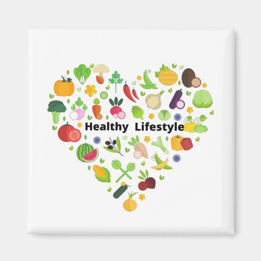 T - Shirt gesunder Lebensführung Magnet (Vorne)