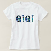 T-shirt gigi for grandma with hearts and flowers (Design vorne)