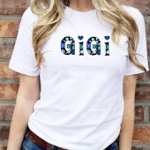 T-shirt gigi for grandma with hearts and flowers