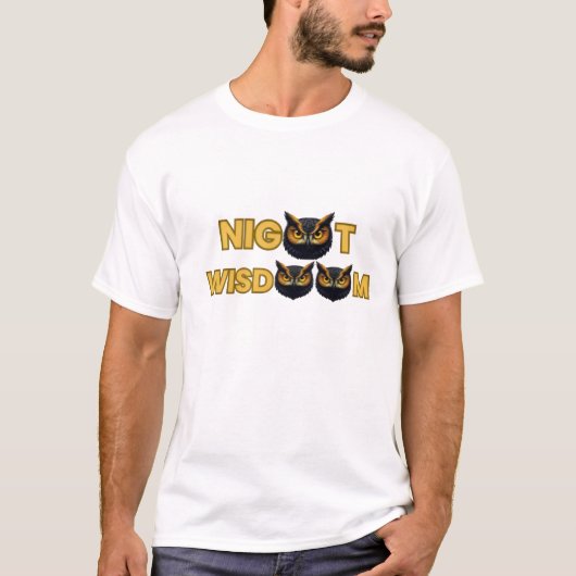 T-Shirt“Golden Owl Icon – Minimal Night Wisdom  T-Shirt (Vorderseite)