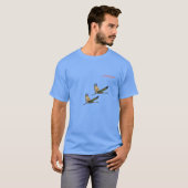 T - Shirt "Graceful Flight: Two Cranes Soaring" (Vorne ganz)