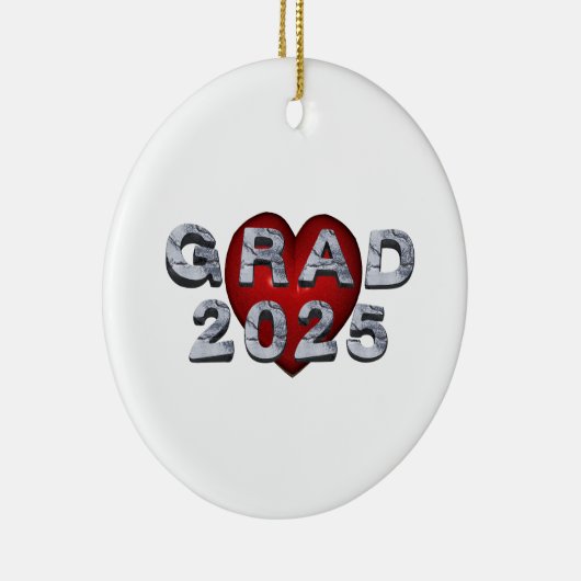 T-SHIRT Grad 2025 Keramik Ornament (Rechts)